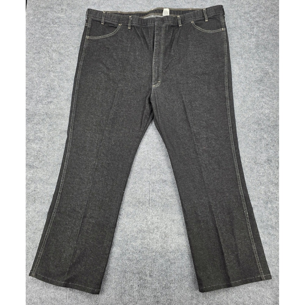 VTG Roebucks Black Stretch Denim Jeans Made in USA Big 50 Straight Leg Dark NWT